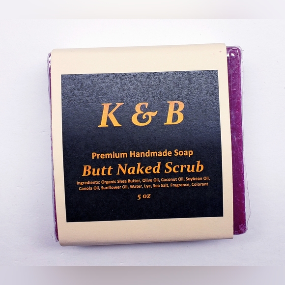 BUTT NAKED SCRUB Premium Handmade Natural Bar Soap, 5 oz (3 pack) - Picture 6 of 6